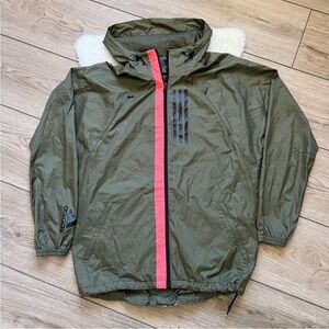 Adidas Olive Green Jacket with Pink Accent